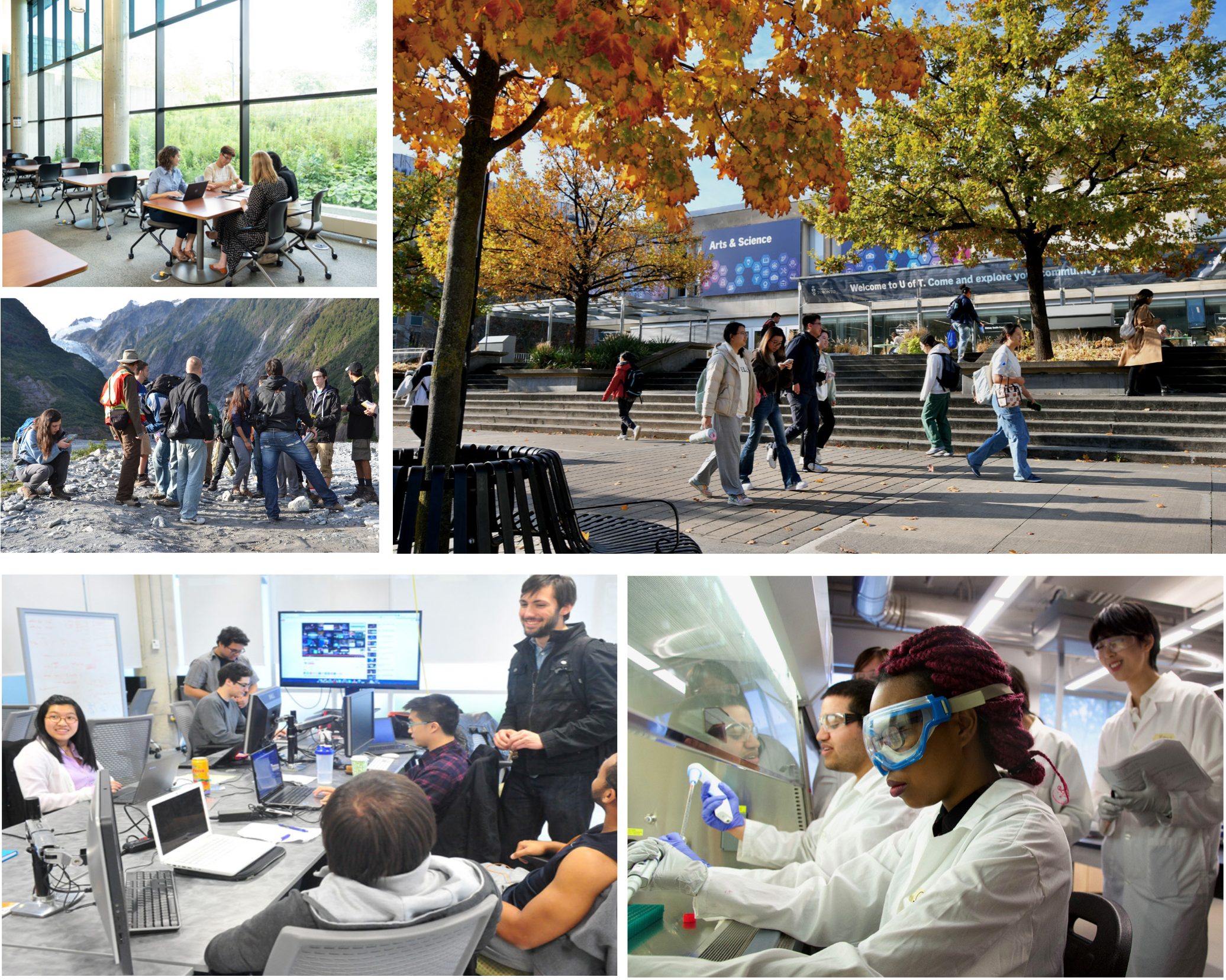 Students doing various activities